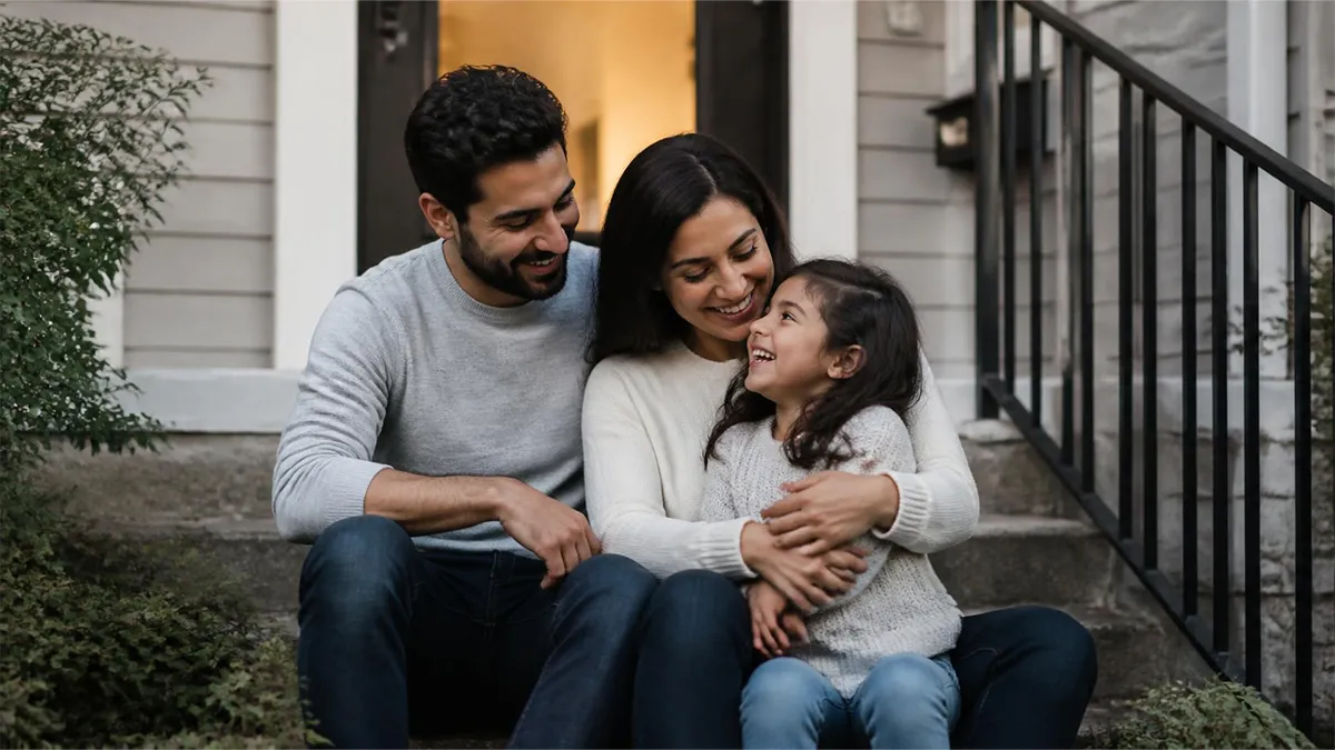 A young family protected by term life insurance