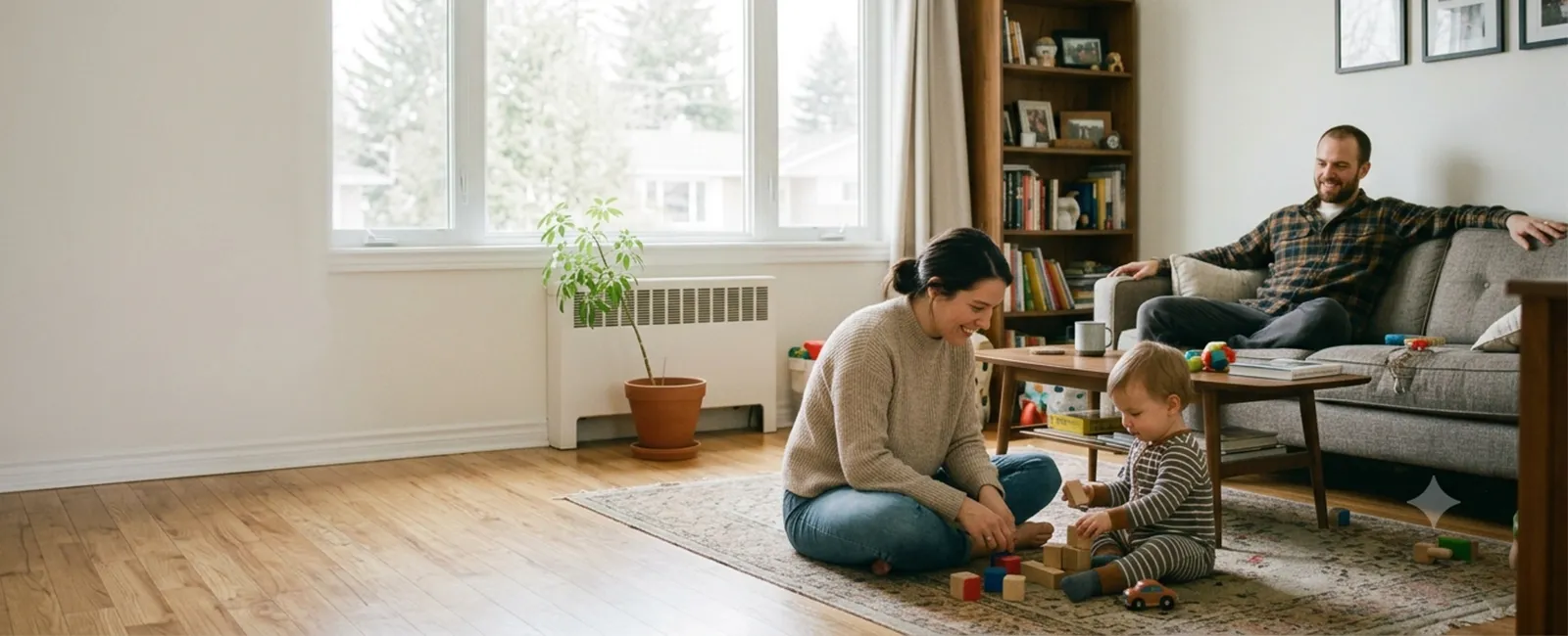A young family protected by life insurance in Canada