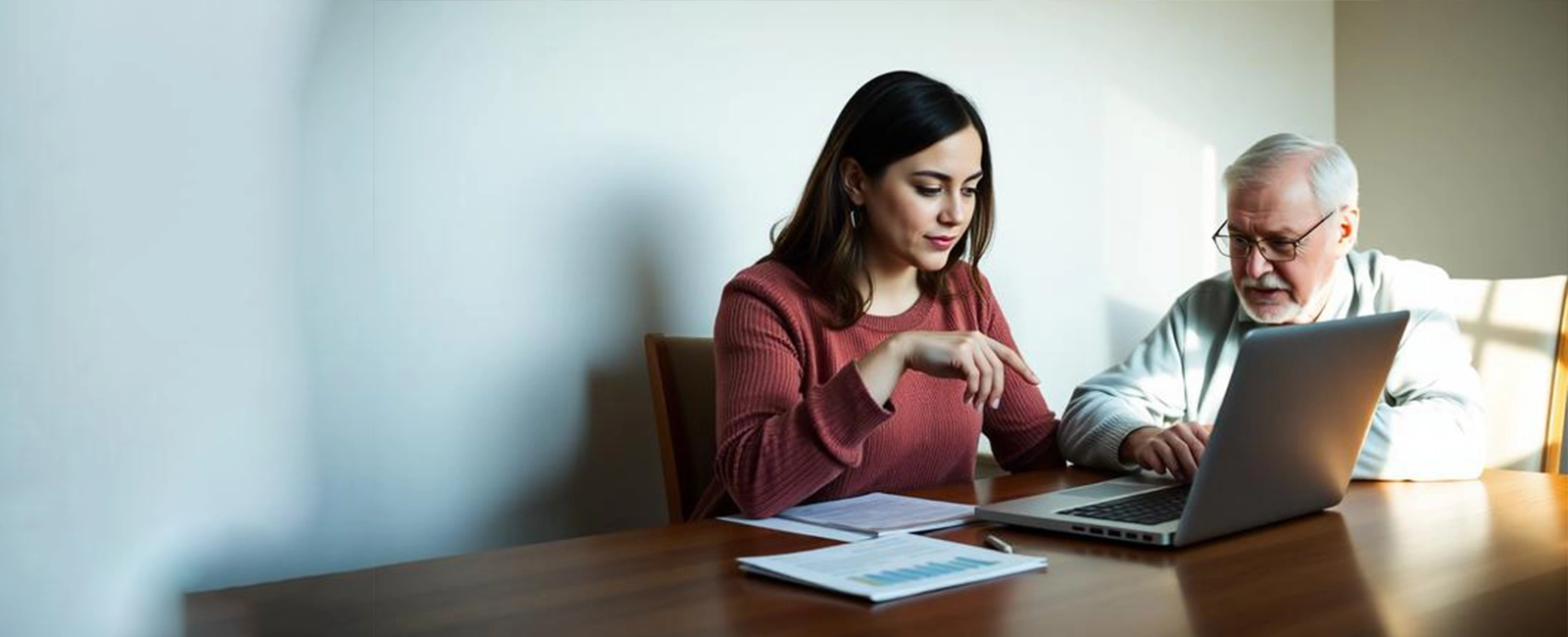 Adult child helping a parent gather Super Visa insurance documents
